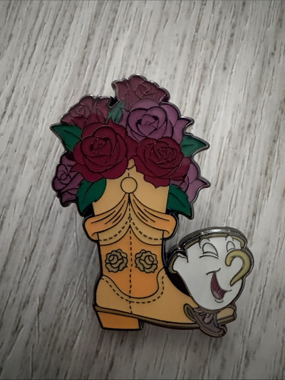 Loungefly Disney Belle & Chip Cowboy Boot pin